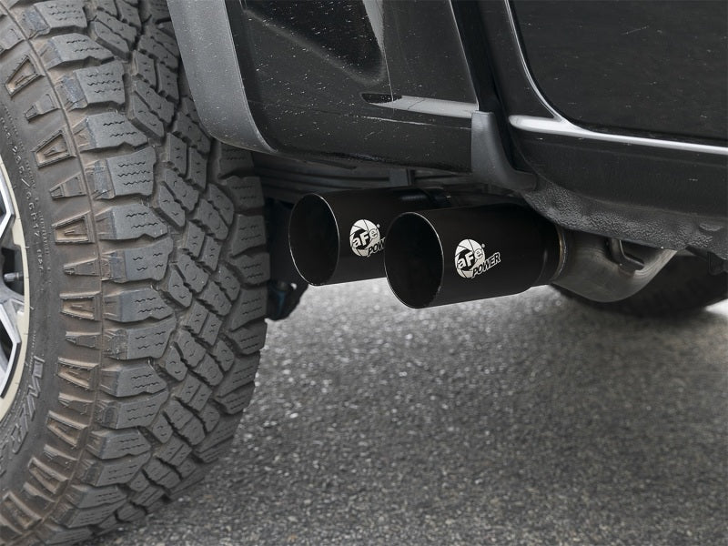AFE 49-44061-B Series CB 3in Middle Side Exit SS Exht w/ Black Tips 15-17 fits