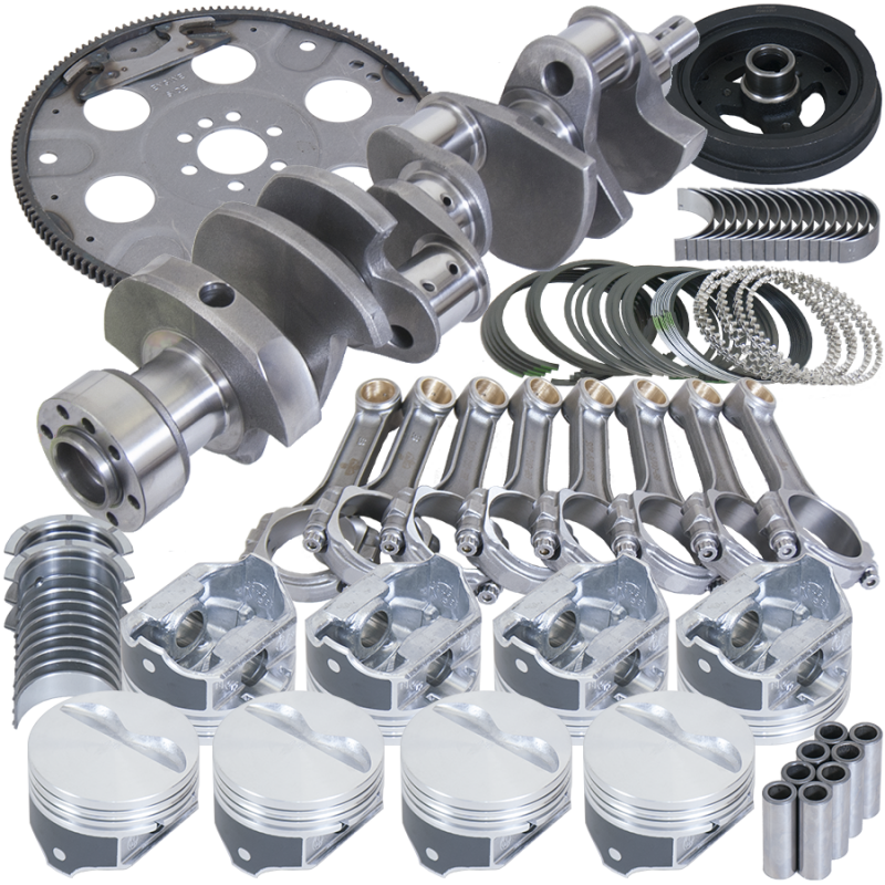 Eagle B15405L03053 fits Chevy 350 1Pc 3.750in Crank 5.700in I-Beam Rods 4.030in Pistons 153 Tooth FP Balanced Assembly