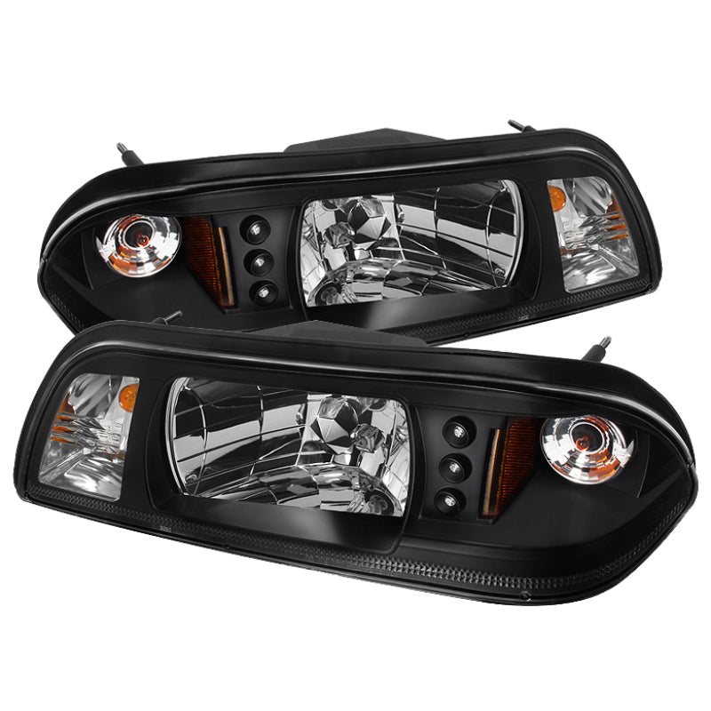 Spyder 5012531 fits Ford 87-93 Mustang 1PC LED (Replaceable LEDs)Crystal Headli