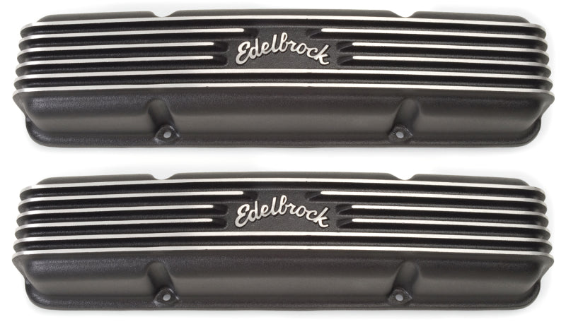 Edelbrock 41453 Valve Cover Classic Series fits Chevrolet 1959-1986 262-400 CI V8 Black