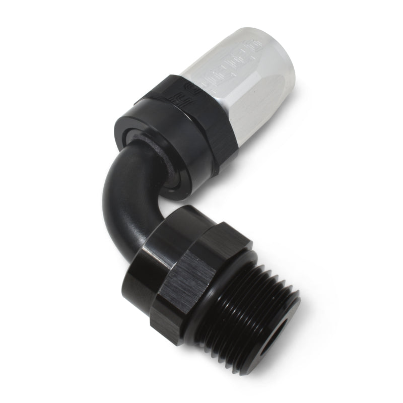 Russell 612463 Performance Hose End #6 to #6 Radius Inlet Port 90 Deg Blk/Clr