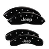 MGP 42018SJEPBK 4 Caliper Covers Engraved Front & Rear fits Jeep Black Finish Si