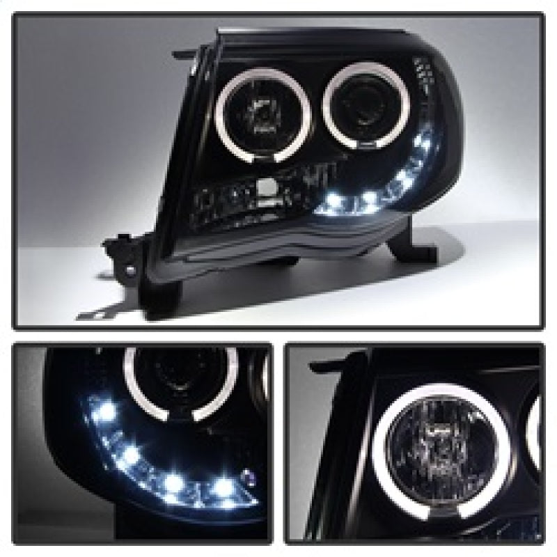 Spyder 5078650 fits Toyota 05-11 Tacoma Projector Headlights LED Halo LED Blk S