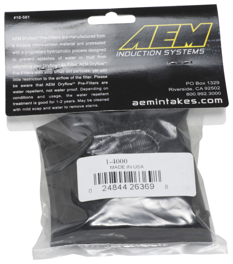 AEM 1-4000 767011 Air Filter Wrap 6 inch Base 5 1/4 inch Top 5 inch Tall