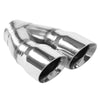 MagnaFlow 35226 Double Wall 3in Dual Round Polished Tip 2.25in Inlet
