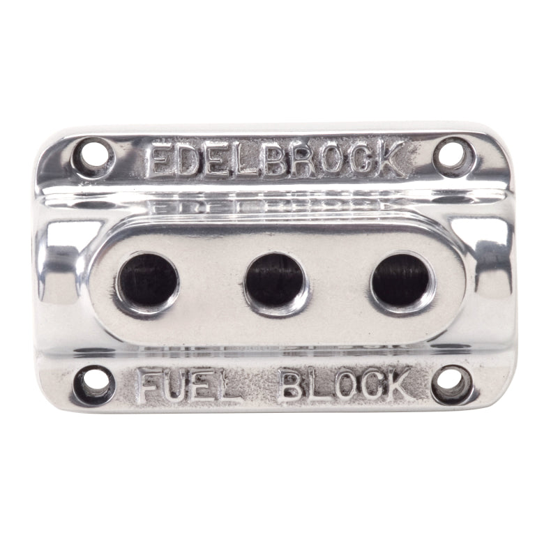 Edelbrock 12851 Fuel Block Triple Polished