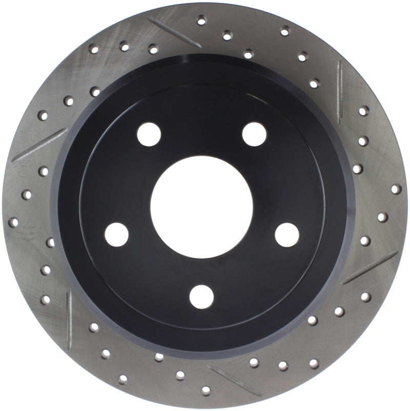 Stoptech 127.67067L Power Slot 07-13 Jeep Wrangler Rear Left Drilled & Slotted Rotor