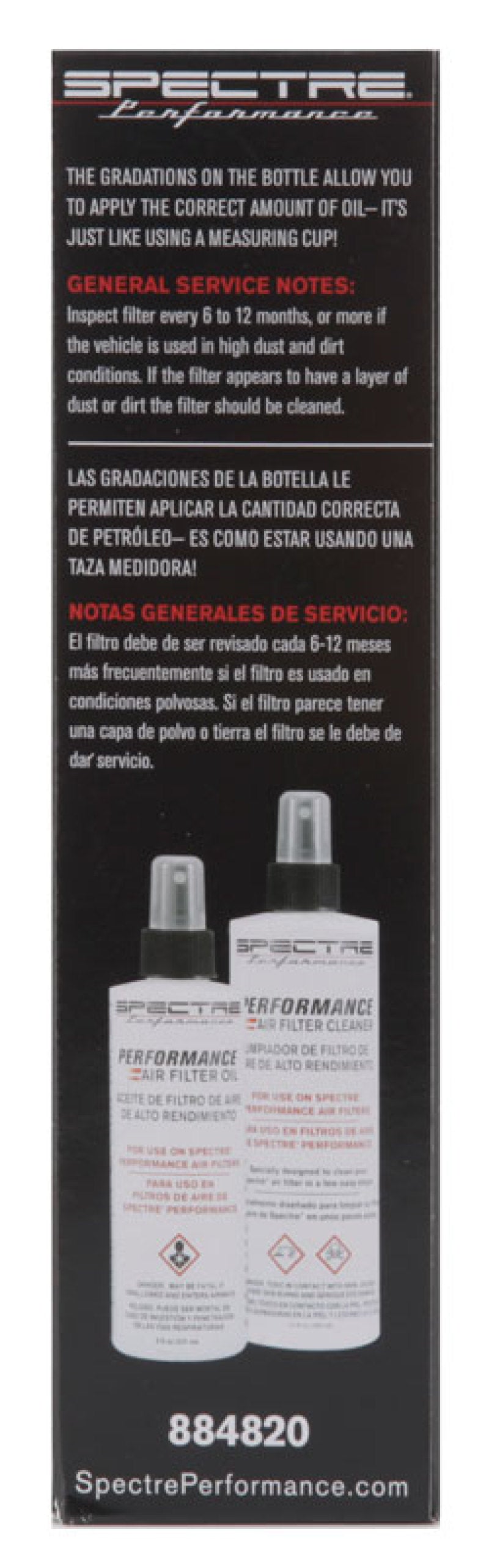 Spectre 884820 Accucharge Kit for HPR Filters - Clear