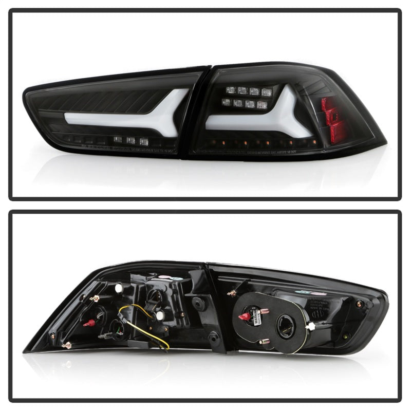 Spyder 5088130 fits Mitsubishi 08-14 Lancer/Evolution X V2 LED Tail Lights - Bl