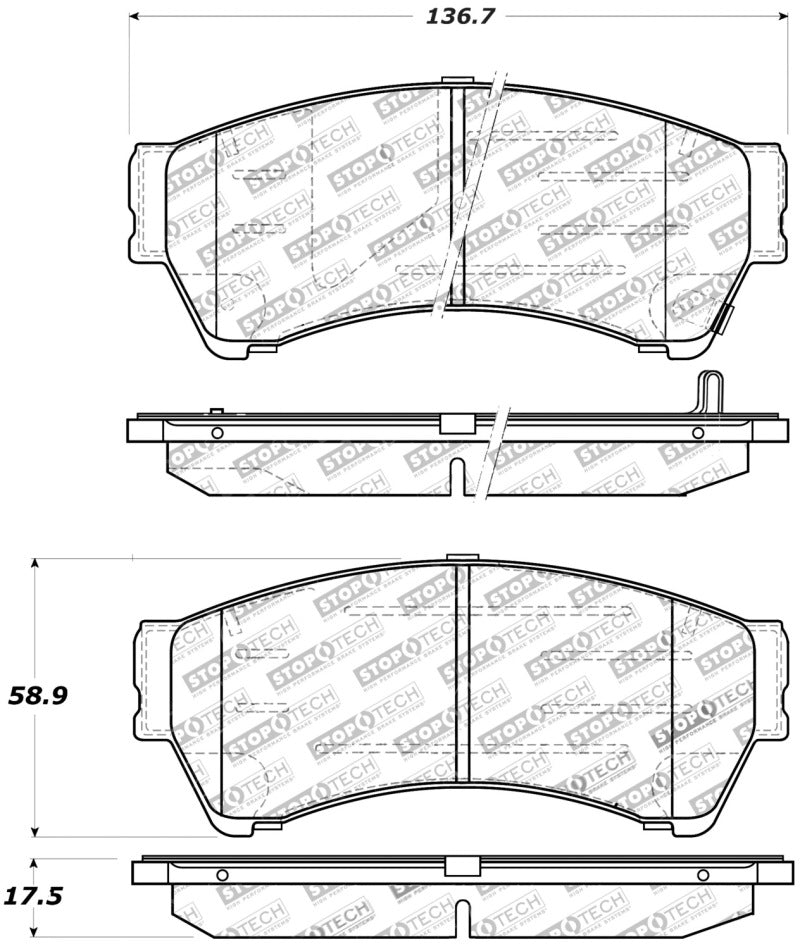 Stoptech 309.1164 Performance 06-10 Ford Fusion / 07-10 Lincoln MKZ / 06-09 Mazda 6 Front Brake Pads