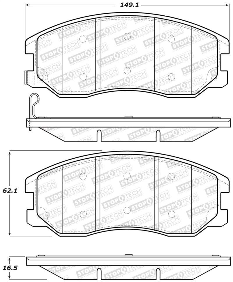 StopTech 308.1264 Street Brake Pads