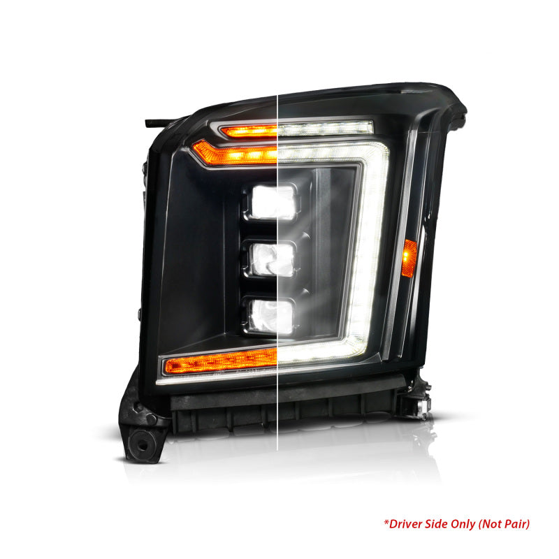 ANZO 111635X-L 15-20 fits GMC Yukon (Incl XL - Factory Halogen Models) Full LED Proj Headlights Black - Driver Side