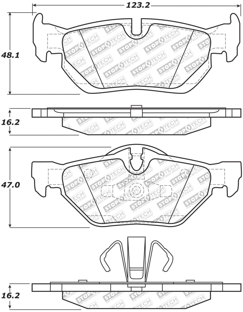 Stoptech 305.1267 Street Select Brake Pads - Front