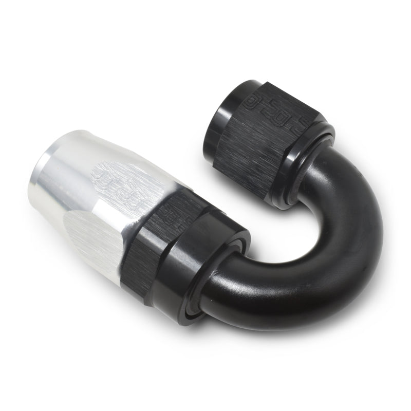 Russell 613523 Performance -10 AN Black/Silver 180 Degree Tight Radius Full Flow Swivel Hose End