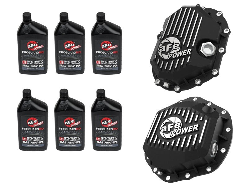 aFe 46-7708AB Power Front/Rear Diff Cover Kit w/ Oil 20-25 fits GM Diesel Trucks V8 (AAM 9.25-12 & AAM 11.5-12-14)