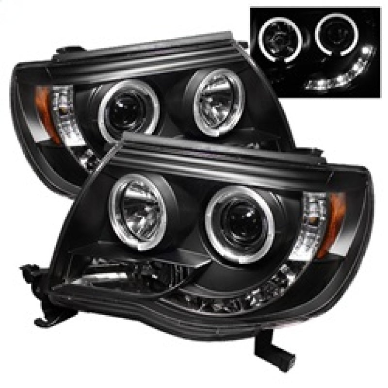 Spyder 5011916 fits Toyota 05-11 Tacoma Projector Headlights LED Halo LED Black