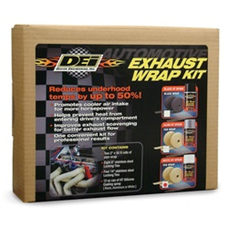 DEI 10111 Exhaust Wrap Kit - Tan Wrap and White HT