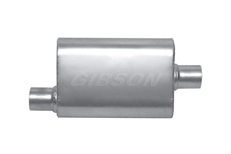 Gibson BM0101 MWA Superflow Offset/Center Oval Muffler - 4x9x14in/2.5in Inlet/2