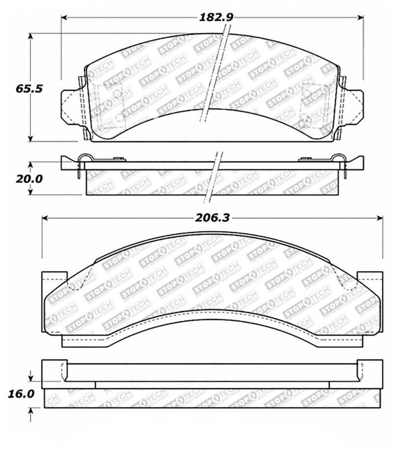 Stoptech 305.0543 Street Select Brake Pads w/Hardware - Front/Rear