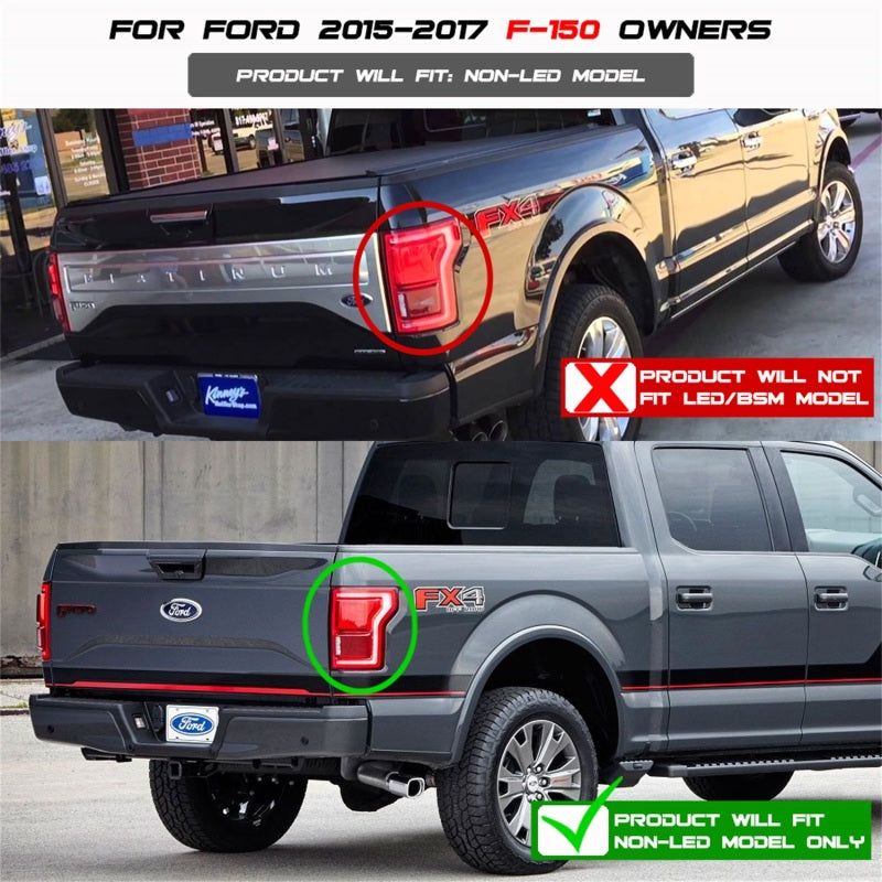 Spyder 5083685 fits Ford 15-20 F150 2017 Light Bar LED Tail Lights - Black Smok