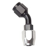 Russell 610113 Performance -10 AN Black/Silver 45 Degree Full Flow Hose End