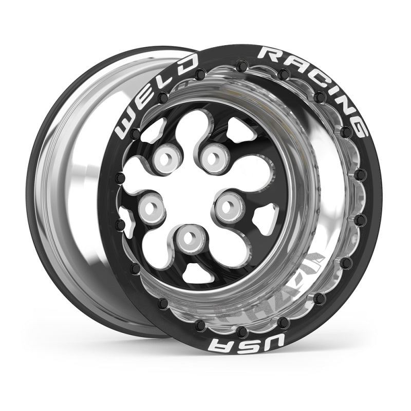 Weld 83B512210F Alpha-1 15x12 / 5x4.5 BP / 5in. BS Black Wheel - Black Single B