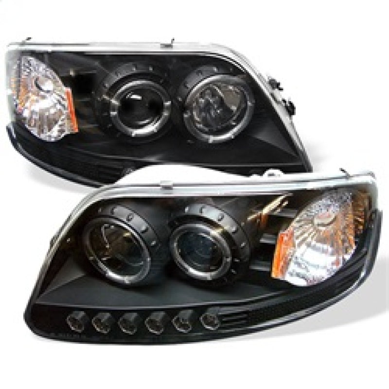 Spyder 5010261 fits Ford 97-03 F150 Projector - LED Halo Amber Reflctr LED Blk