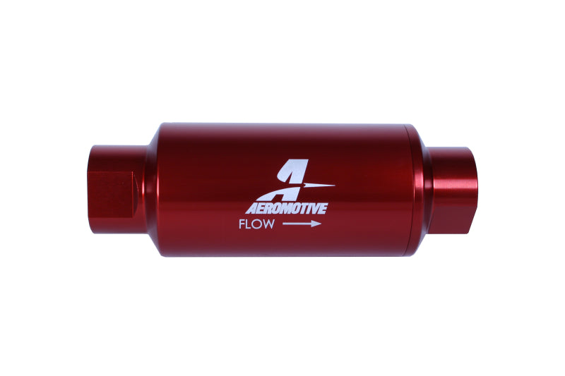 Aeromotive 12340 In-Line Filter - (AN-10) 10 Micron Microglass Element Red Anod