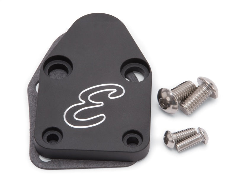 Edelbrock 4020 Fuel Pump Block-Off Plate fits SBC Billet Aluminum