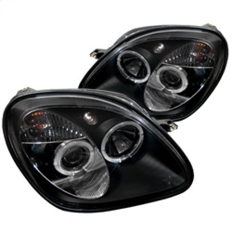 Spyder 5011190 fits Mercedes Benz SLK 1PC Projector Halogen Model- LED Halo Blk