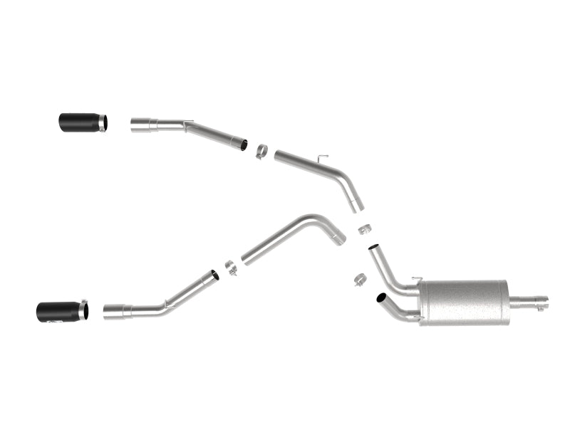 AFE 49-42074-B GT 3in 409SS Cat-Back Exhaust System w/Black Tip 09-18 fits Dod