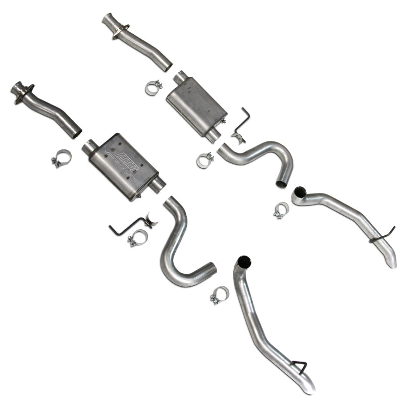 BBK 3002 Mustang GT Cat Back Kit Varitune Mufflers - Aluminized turn downs