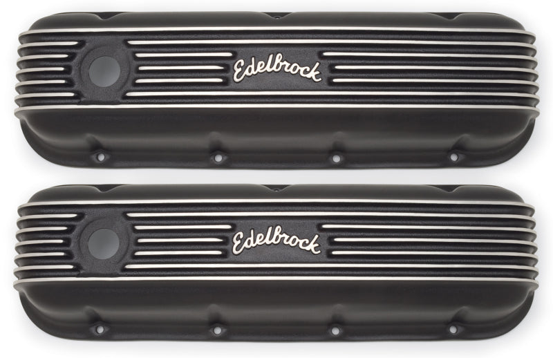 Edelbrock 41853 Valve Cover Classic Series fits Chevrolet 1965 and Later 396-502 V8 Black