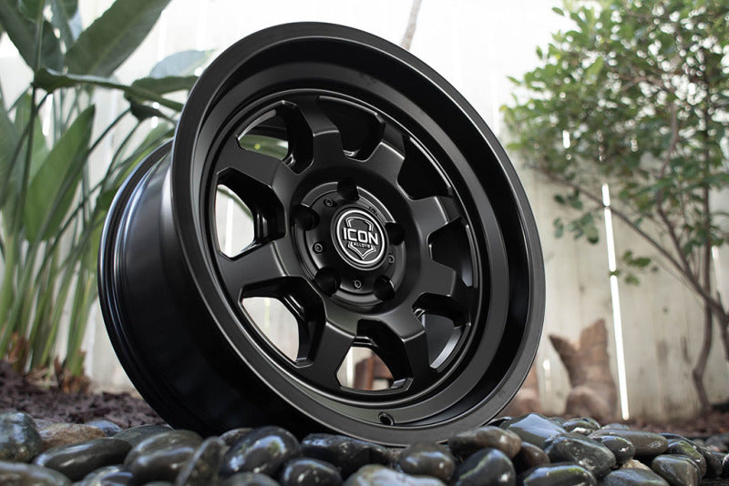ICON 8117857345SB Nuevo 17 X 8.5 5 X 5 6mm Offset 4.5in BS Satin Black