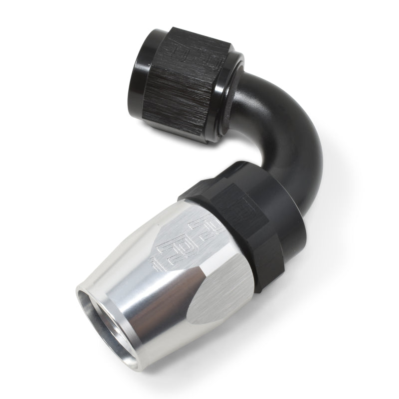 Russell 613423 Performance -10 AN Black/Silver 120 Degree Tight Radius Full Flow Swivel Hose End