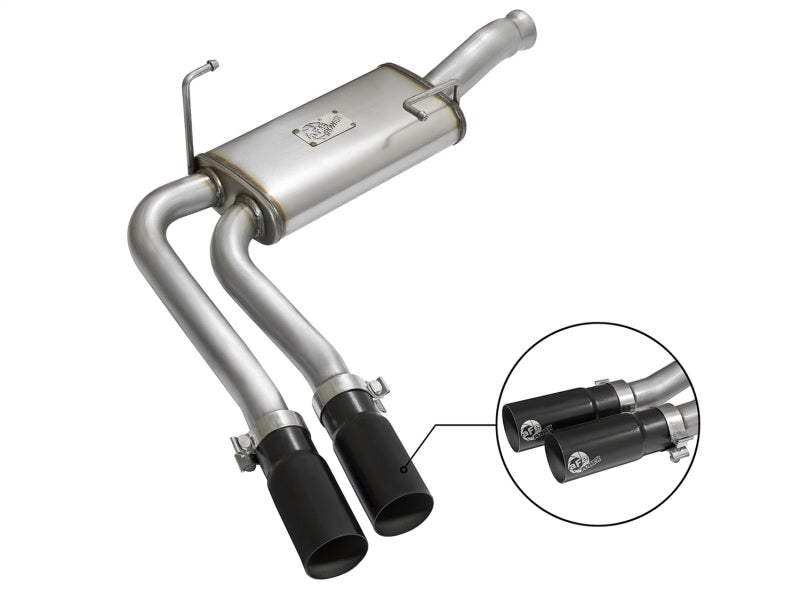 AFE 49-44070-B Series CB Middle-Side Exit SS Exhaust w/ Black Tips 09-16 fits G