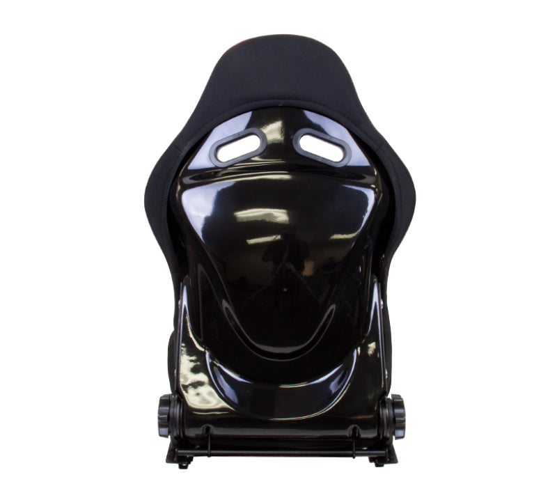 NRG RSC-400BK FRP Bucket Seat - Reclinable (Black Cloth w/Red Stiting)