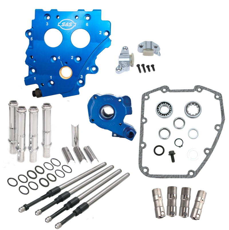 S&S 310-1271 Cycle 99-06 BT Chain Drive Cam Chest Kit w/o Cam - Chrome Pushrod T