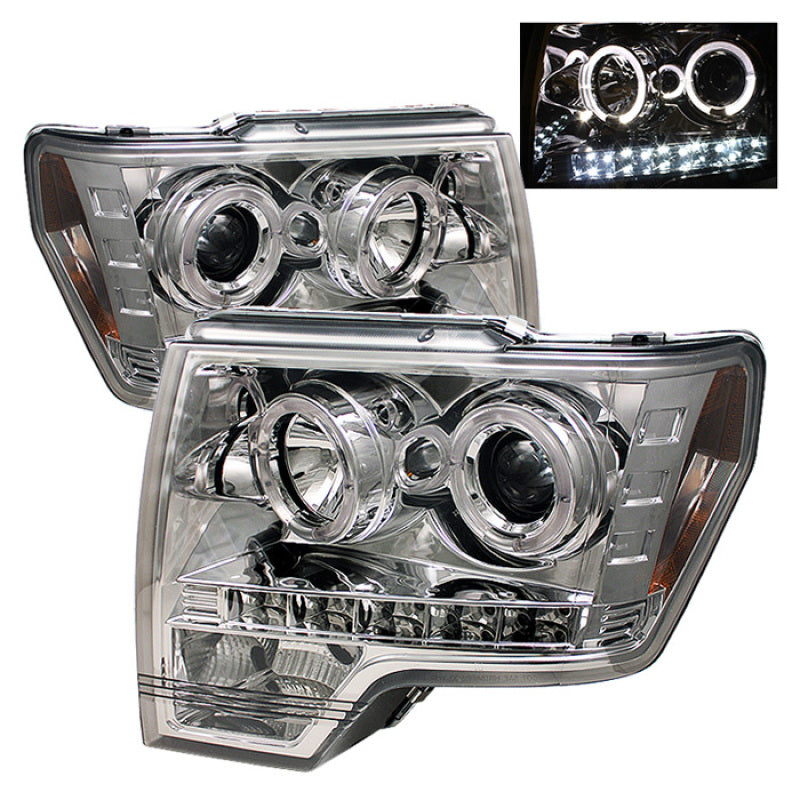 Spyder 5010247 fits Ford 09-14 F150 Projector Headlights Halogen Model- LED Hal