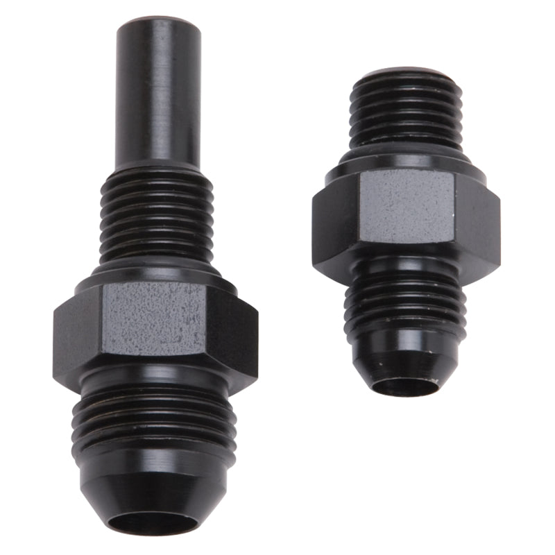 Russell 641400 Performance -8 AN to 4L80 Transmission Ports Adapter Fittings (Qty 2) - Blk Zinc