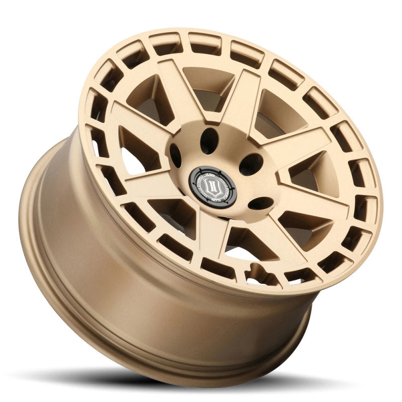 ICON 3217857345BS Compass 17x8.5 5x5 -6mm Offset 4.5in BS Satin Brass Wheel