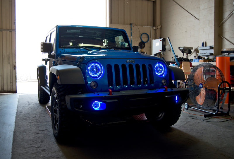 Oracle 07-17 Jeep Wrangler Surface Mount LED Headlight Halo Kit - Blue