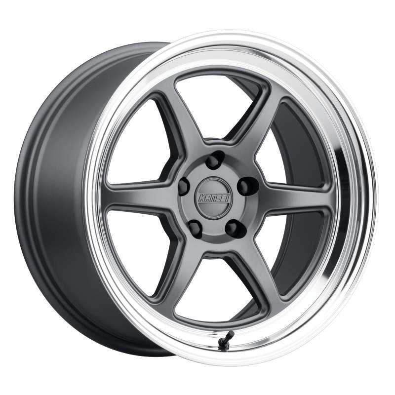 Kansei K14G-189521+22 K14G Roku 18x9.5in / 5x110 BP / 22mm Offset / 73.1mm Bore - Grey & Machined Lip Wheel