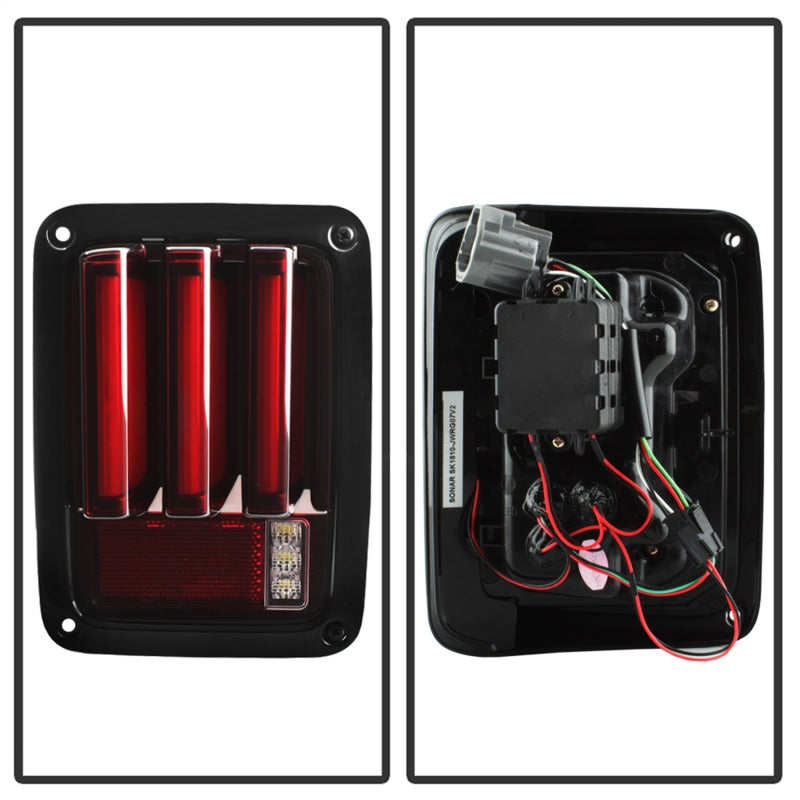 Spyder 5084798 fits Jeep 07-16 Wrangler Version 2 Light Bar LED Tail Lights - R