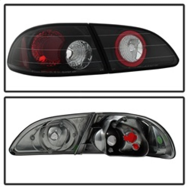 Spyder 5007476 fits Toyota 98-02 Corolla Euro Style Tail Lights Black ALT-YD-TC