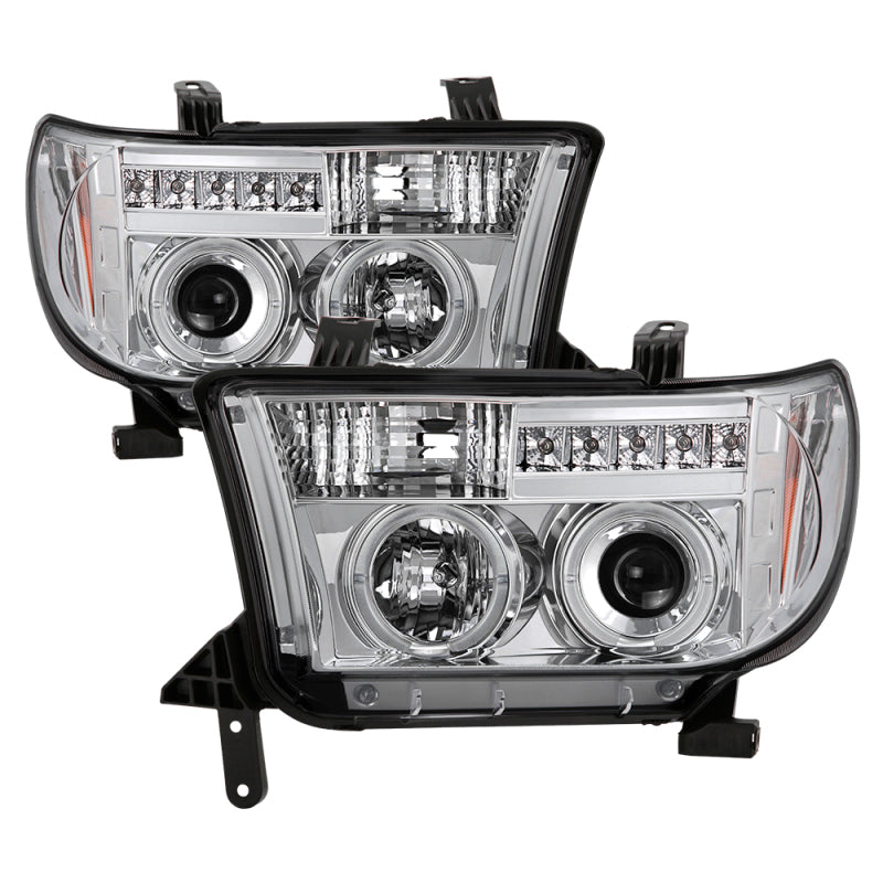 Spyder 5012036 fits Toyota 07-13 Tundra Projector Headlights LED Halo LED Chrm