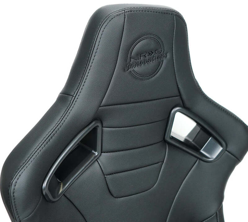 NRG RSC-750BK RSC-750BK/BK L/R Omega Reclinable Racing Seat Black with Black
