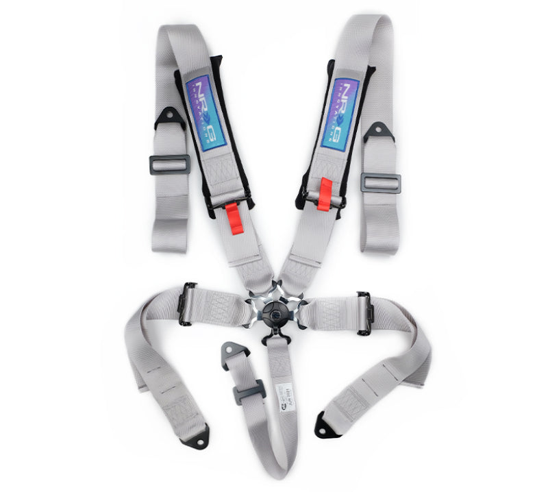 NRG SBH-B6PCSL 5PT 3in. Seat Belt Harness / Cam Lock - Silver