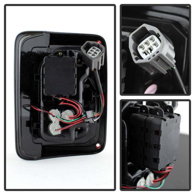 Spyder 5070401 fits Jeep 07-15 Wrangler LED Tail Lights Red Clear ALT-YD-JWA07-