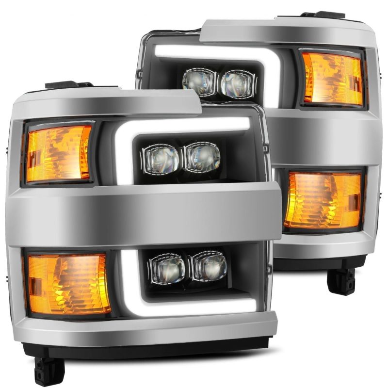 AlphaRex 880227 fits Chevy 15-18 2500HD NOVA LED Proj Headlights Plank Style Bl
